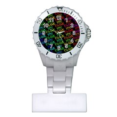 Thank You Font Colorful Word Color Plastic Nurses Watch by Celenk