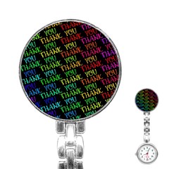 Thank You Font Colorful Word Color Stainless Steel Nurses Watch by Celenk