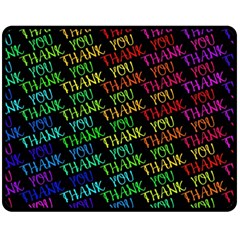 Thank You Font Colorful Word Color Double Sided Fleece Blanket (medium)  by Celenk