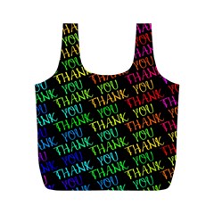 Thank You Font Colorful Word Color Full Print Recycle Bags (m)  by Celenk