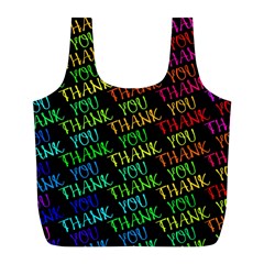 Thank You Font Colorful Word Color Full Print Recycle Bags (l)  by Celenk