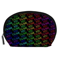 Thank You Font Colorful Word Color Accessory Pouches (large)  by Celenk