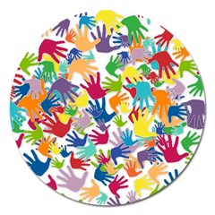 Volunteers Hands Voluntary Wrap Magnet 5  (round) by Celenk