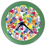 Volunteers Hands Voluntary Wrap Color Wall Clocks Front