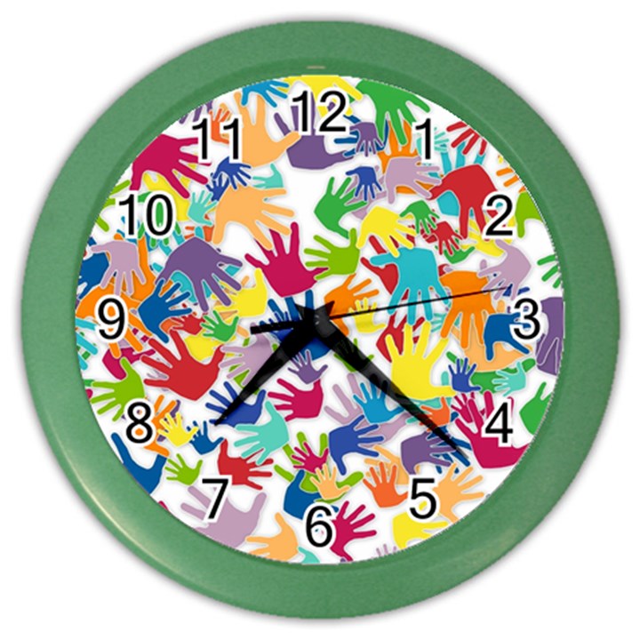 Volunteers Hands Voluntary Wrap Color Wall Clocks