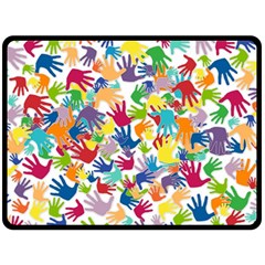 Volunteers Hands Voluntary Wrap Fleece Blanket (large)  by Celenk