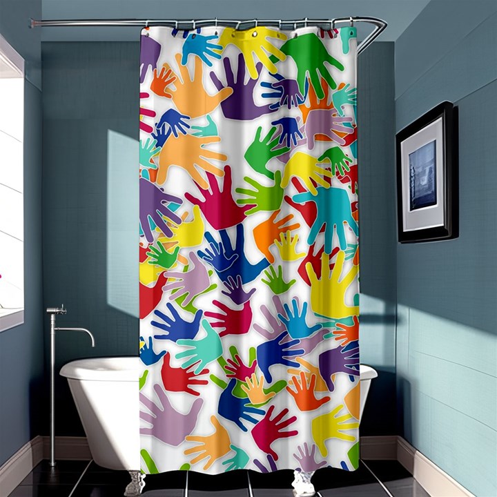 Volunteers Hands Voluntary Wrap Shower Curtain 36  x 72  (Stall) 