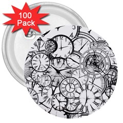 Time Clock Watches Time Of 3  Buttons (100 Pack)  by Celenk