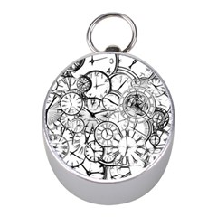 Time Clock Watches Time Of Mini Silver Compasses by Celenk