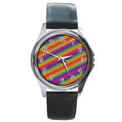 Spectrum Psychedelic Green Round Metal Watch by Celenk