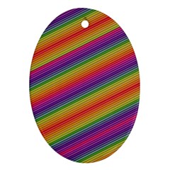 Spectrum Psychedelic Green Oval Ornament (two Sides) by Celenk