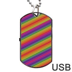 Spectrum Psychedelic Green Dog Tag Usb Flash (one Side) by Celenk