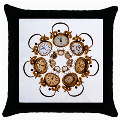 Time Clock Alarm Clock Time Of Throw Pillow Case (black) by Celenk