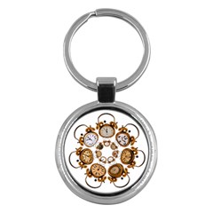 Time Clock Alarm Clock Time Of Key Chains (round)  by Celenk