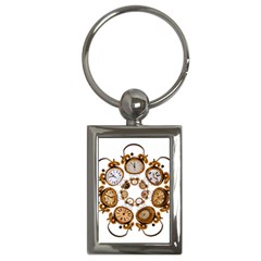 Time Clock Alarm Clock Time Of Key Chains (rectangle)  by Celenk