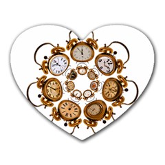 Time Clock Alarm Clock Time Of Heart Mousepads by Celenk