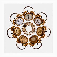 Time Clock Alarm Clock Time Of Medium Glasses Cloth by Celenk