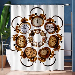 Time Clock Alarm Clock Time Of Shower Curtain 60  X 72  (medium)  by Celenk