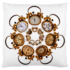 Time Clock Alarm Clock Time Of Large Flano Cushion Case (one Side) by Celenk