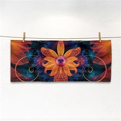 Beautiful Fiery Orange & Blue Fractal Orchid Flower Cosmetic Storage Cases by jayaprime