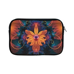 Beautiful Fiery Orange & Blue Fractal Orchid Flower Apple Ipad Mini Zipper Cases by jayaprime