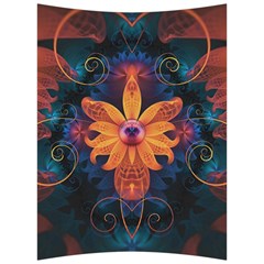 Beautiful Fiery Orange & Blue Fractal Orchid Flower Back Support Cushion