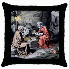 The Birth Of Christ Throw Pillow Case (black) by Valentinaart