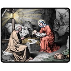 The Birth Of Christ Fleece Blanket (medium)  by Valentinaart