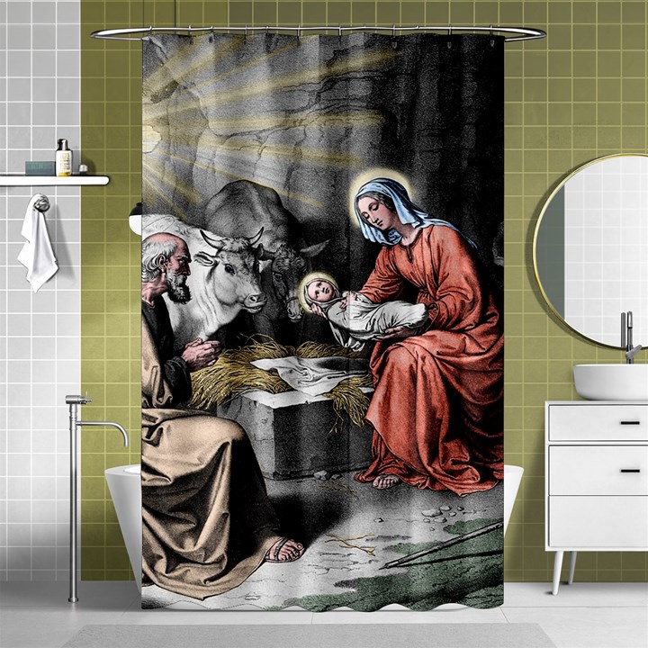 The birth of Christ Shower Curtain 48  x 72  (Small) 