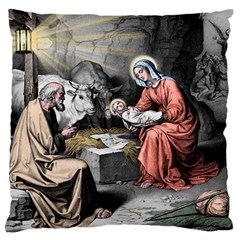 The Birth Of Christ Large Cushion Case (one Side) by Valentinaart