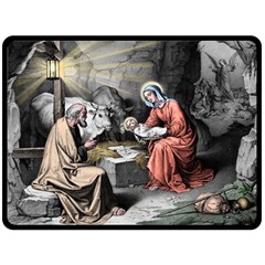 The Birth Of Christ Double Sided Fleece Blanket (large)  by Valentinaart