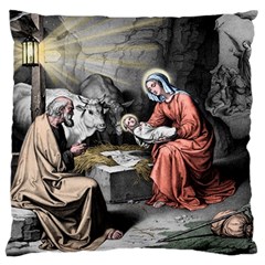 The Birth Of Christ Large Flano Cushion Case (two Sides) by Valentinaart