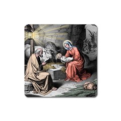 The Birth Of Christ Square Magnet by Valentinaart