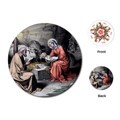 The Birth Of Christ Playing Cards (round)  by Valentinaart