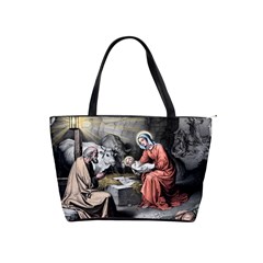 The Birth Of Christ Shoulder Handbags by Valentinaart