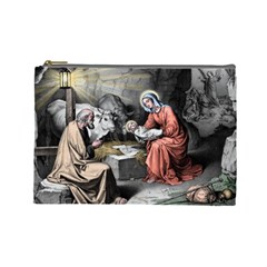 The Birth Of Christ Cosmetic Bag (large)  by Valentinaart