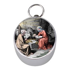 The Birth Of Christ Mini Silver Compasses by Valentinaart