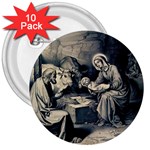 The birth of Christ 3  Buttons (10 pack)  Front