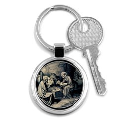 The Birth Of Christ Key Chains (round)  by Valentinaart