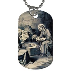 The Birth Of Christ Dog Tag (one Side) by Valentinaart