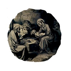 The Birth Of Christ Standard 15  Premium Round Cushions by Valentinaart