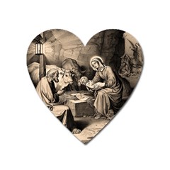 The Birth Of Christ Heart Magnet by Valentinaart