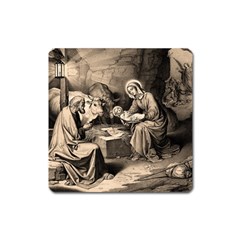 The Birth Of Christ Square Magnet by Valentinaart