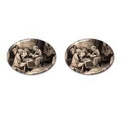 The Birth Of Christ Cufflinks (oval) by Valentinaart