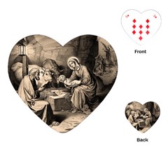 The Birth Of Christ Playing Cards (heart)  by Valentinaart