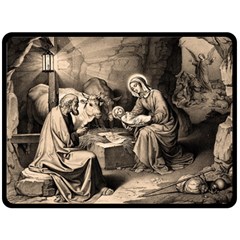 The Birth Of Christ Fleece Blanket (large)  by Valentinaart