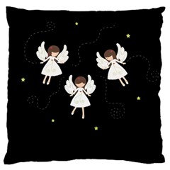 Christmas Angels  Large Cushion Case (one Side) by Valentinaart