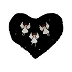 Christmas angels  Standard 16  Premium Heart Shape Cushions Back