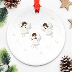 Christmas Angels  Ornament (round) by Valentinaart