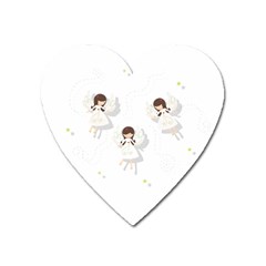 Christmas Angels  Heart Magnet by Valentinaart